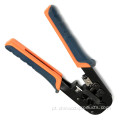 Cortador-stripper-crimp em uma ferramenta de crimpagem RJ45